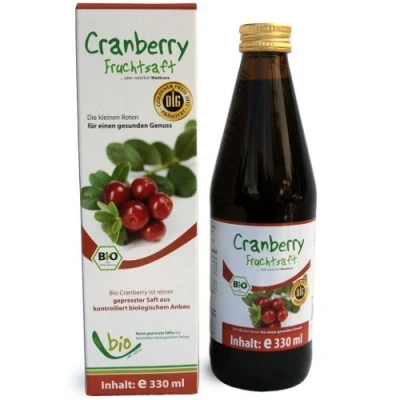 Afbeelding van Biologisch cranberrysap 100% 330 ml glazen fles