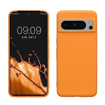 Afbeelding van kwmobile telefoonhoesje geschikt voor Google Pixel 8 Pro Hoesje smartphone Back cover in fruitig oranje