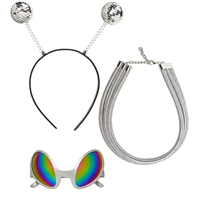 Afbeelding van W WIDMANN MILANO Party Fashion 68598 Alien verkleedset, antenne, bril, ketting, ruimte, buitenaards wezen, carnaval, themafeest