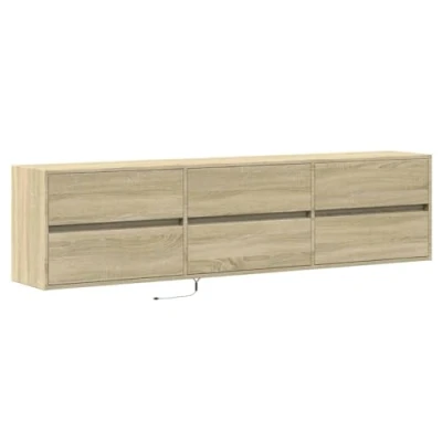 Afbeelding van vidaXL Tv wandmeubel met LED verlichting 180x31x45 cm sonoma eiken