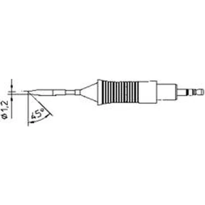 Afbeelding van Weller RT6 soldeerpunt Ronde vorm, afgeschuind 45 Grootte 1.2 mm Lengte soldeerpunt: 19 Inhoud: 1 stuk(s)