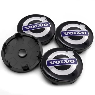 Afbeelding van Set van 4 naafdoppen voor Volvo 60 mm, en wieldoppen Volvo, zwart