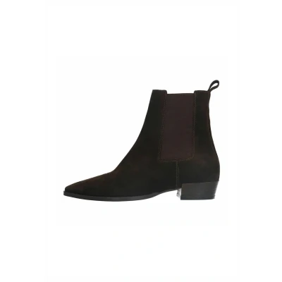 Afbeelding van Manfield Dames Bruine suède chelsea boots Maat 36