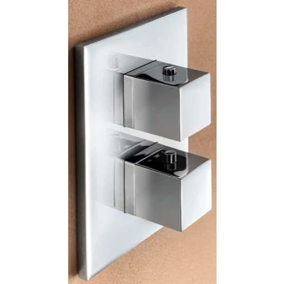 Afbeelding van SB Universale Square Inbouw thermostaatkraan met 2 uitgangen chroom 1208955139