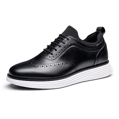 Afbeelding van Bruno Marc heren Oxford schoenen derby stad voor kantoor kostuum bruiloft, zwart.