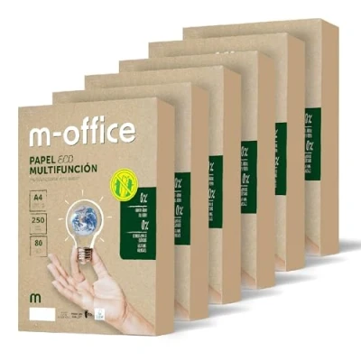 Afbeelding van 6 verpakkingen A4 80 g/m² gerecycled papier voor kopieerapparaten en printers, formaat, 100% gerecycled, formaat m office