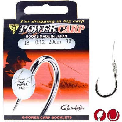 Afbeelding van Gamakatsu Onderlijnen Power Carp Barbless 20cm (10 pcs) Maat : haak 12 0.16mm