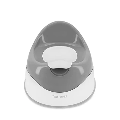 Afbeelding van Twistshake Antislip babypotje, licht, draagbaar, gemakkelijk te reinigen, babytoiletbril, leerpotje voor kinderen, ergonomisch design, babytoilet, wit/grijs