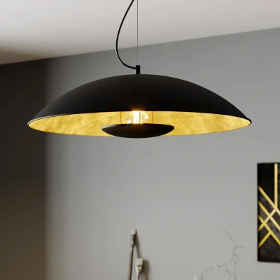 Afbeelding van Lindby hanglamp Emilienne, zwart, goudkleurig, Ø 60 cm
