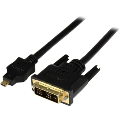 Image de StarTech.com C?ble Micro HDMI vers DVI de 2 m Cordon (Type D) D M/M 1920x1200 Noir câble vidéo /
