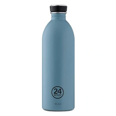 Afbeelding van 24Bottles Roestvrijstalen drinkfles, 1000 ml, inhoud 1 l, BPA vrij, eenvoudig te bedienen, waterfles voor werk, school en sport (blauw poeder)
