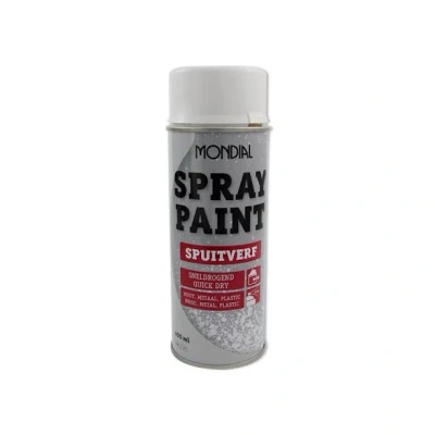 Afbeelding van Mondial Spray paint RAL 9010 hoogglans wit 400ml