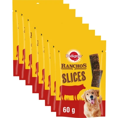 Afbeelding van 8x Pedigree Ranchos Slices Rund 60 gr