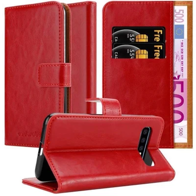Afbeelding van Cadorabo Hoesje geschikt voor Samsung Galaxy S10 PLUS in WIJN ROOD Beschermhoes met magnetische sluiting, standfunctie en kaartvakje Book Case Cover Etui