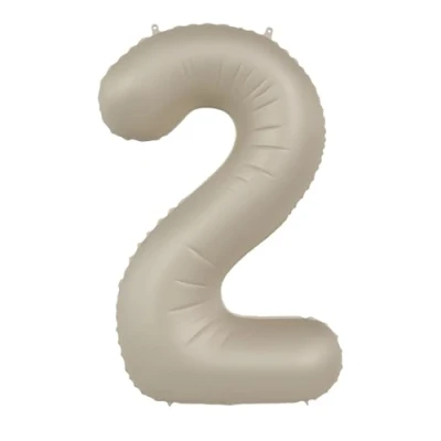 Afbeelding van Folat Folieballon Cijfer 2 Creamy Latte 86 cm