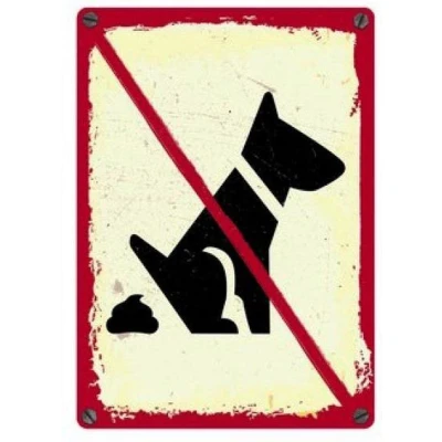 Afbeelding van Plenty Gifts Waakbord Blik No Dogs 15X21 CM