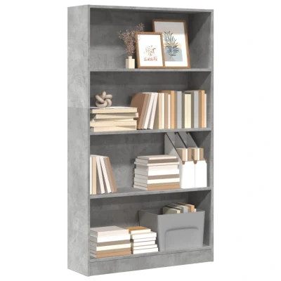 Afbeelding van vidaXL Boekenkast 80x24x143 cm bewerkt hout betongrijs
