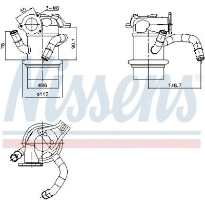 Afbeelding van NISSENS 989421 EGR koeler Zonder onderdruk Bypass VOLKSWAGEN: CADDY 4 Kasten