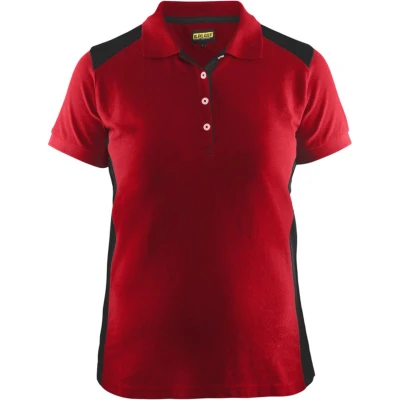 Afbeelding van Blaklader Dames poloshirt piqué 3390 1050 Rood/Zwart XS