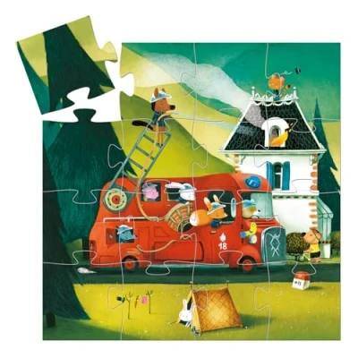 Image de Puzzle 16 pièces Djeco Le camion de pompier