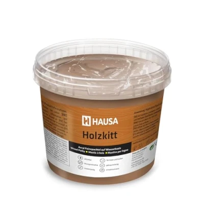 Afbeelding van HAUSA Wenge houtvuller 1 kg wengé stopverf voor houtschade, klaar gebruik, uitstekende vulkracht, drogen