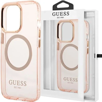 Afbeelding van GUESS TPU Back Cover Magsafe Telefoonhoesje voor Apple iPhone 14 Plus Roze Bescherm je Telefoon!