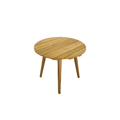 Afbeelding van Sens Line Lissabon Sidetable Rond Bruin Acaciahout 47x47x55cm
