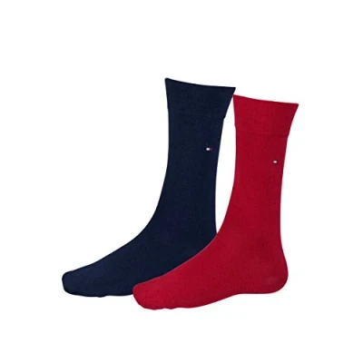 Image de Tommy Hilfiger Lot de 2 paires chaussettes pour homme, Rouge (Original 085), 43/46 EU
