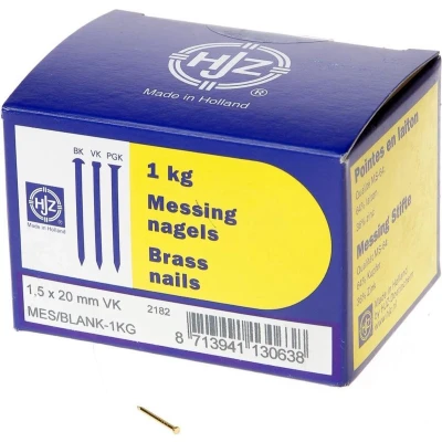 Afbeelding van Hjz Messing nagels verloren kop 1.5 x 20mm 1kg