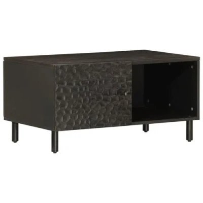 Afbeelding van Salontafel 80x50x40 cm massief mangohout zwart
