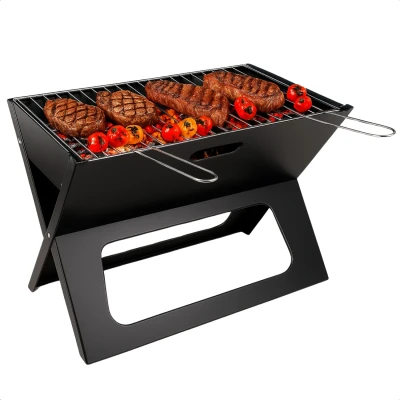 Afbeelding van Cheqo® Draagbare Houtskoolbarbecue Tafelbarbecue Tafel BBQ Houtskool Barbecue Draagbaar Camping Staal