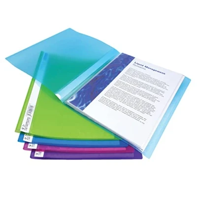 Image de Pqt de 10 Protège documents Flexi 40 Pochettes A4 Couleurs vives Transparentes