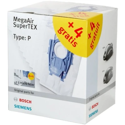 Image de BOSCH BBZ123FP SACS POUR ASPIRATEUR TYP P 12 SAC À FILTRE ET 3 MICRO FILTRES
