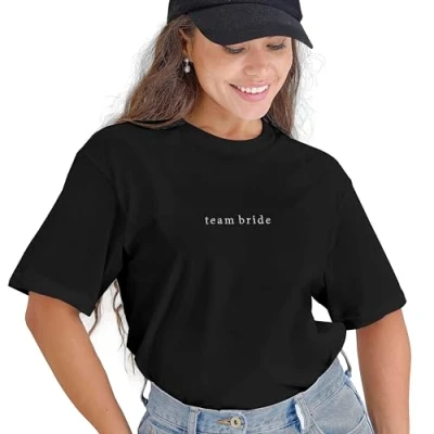 Afbeelding van Ginger Ray Zwart t shirt team bride maat XL