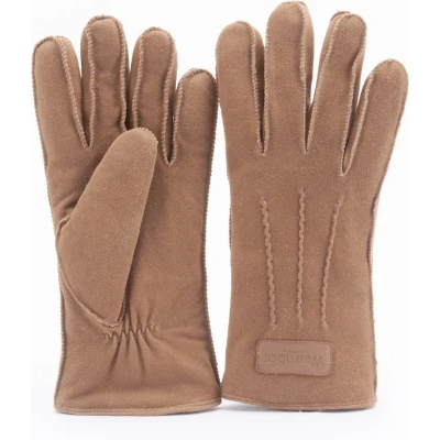 Afbeelding van Warmbat Dames Handschoenen Goat Suéde Cognac Maat S
