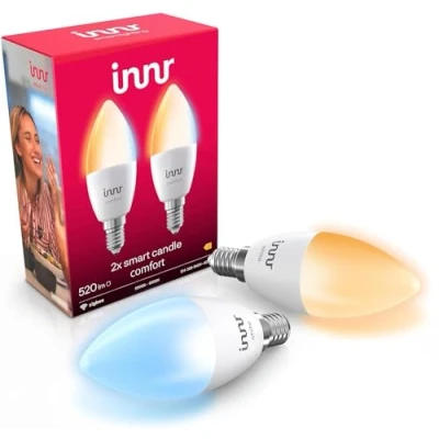 Afbeelding van Innr Zigbee E14 Smart LED kaarslamp warm koel wit werkt met Philips Hue*, Amazon Echo (4e generatie) en SmartThings 520 lumen Ambiance 2 pack