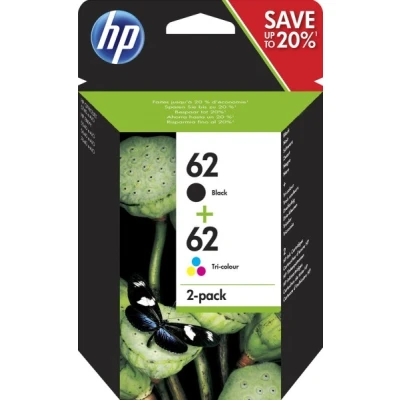 Afbeelding van HP 62 (N9J71AE) Inktcartridge Zwart + 3 kleuren Voordeelbundel