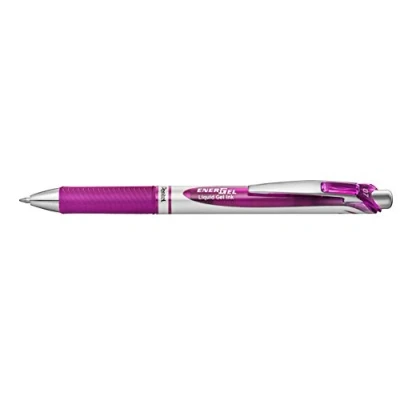 Afbeelding van Pentel EnerGel BL77 V4X Gel rollerball met drukmechanisme 0,7 mm diameter = 0,35 lijndikte, navulbaar, magenta