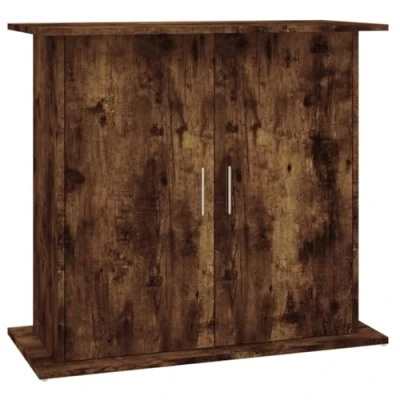 Afbeelding van Aquariumstandaard 81x36x73 cm bewerkt hout gerookt eikenkleurig