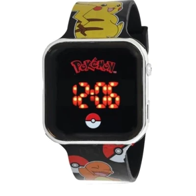 Afbeelding van Disney Jewelry Pokemon LED Digitaal horloge voor kinderen, Maat: One Size, Metallic black