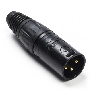 Afbeelding van XLR connector Neutrik 3 pin (Metaal, Mannelijk, Trekontlasting, Verguld)