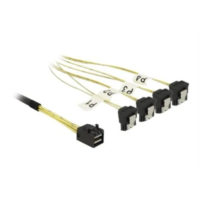 Image de Delock Câble SATA / SAS 6Gbit/s Disque dur Mini 4x (SFF 8643) (P) pour (R) incliné 50 cm