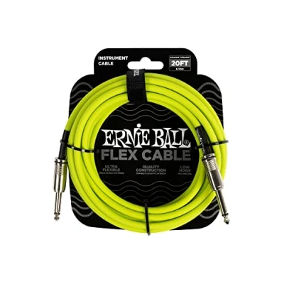 Image de Ernie Ball Câble flexible pour instruments droit/droit, 6,1 m, vert