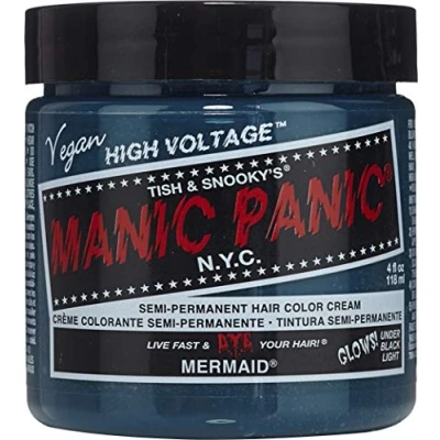 Image de Manic Panic Mermaid Classic Crème, coloration capillaire bleue semi permanente vegan et respectueuse des animaux, 118 ml
