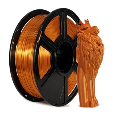 Afbeelding van FLASHFORGE Zijde filament voor 3D printers, 1,75 mm, 1 kg spoel, maatnauwkeurigheid +/ 0,02 FDM zijdestructuur en ultra hoogglanzend (koper)