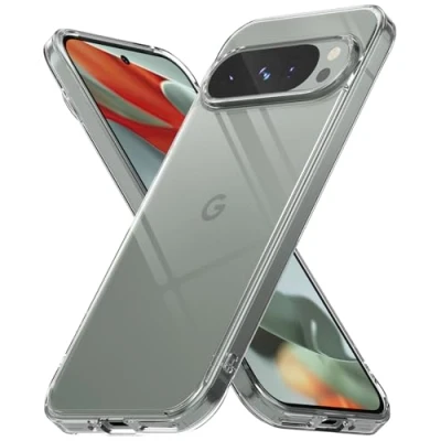 Afbeelding van Ringke Fusion Hoes compatibel met Google Pixel 9 Pro/9, transparant, minimale vergeling, krasbestendig, harde achterkant van schokbestendig polycarbonaat, transparant