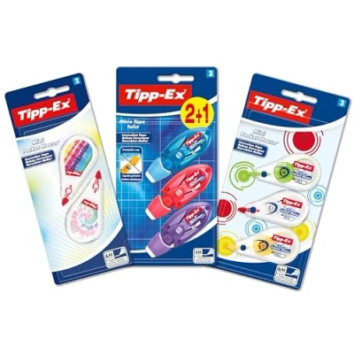 Afbeelding van Tipp Ex School Correctietape met 5 Mini Pocket Mouse (2 decoraties en 3 Fashion) Micro Tape Twist correctiebanden, verschillende kleuren, 8 stuks