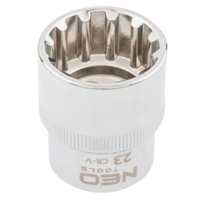 Afbeelding van NEO TOOLS 08 595 Steeksleutelelement 1/2 3124 23 mm Chroom vanadium staal Spline