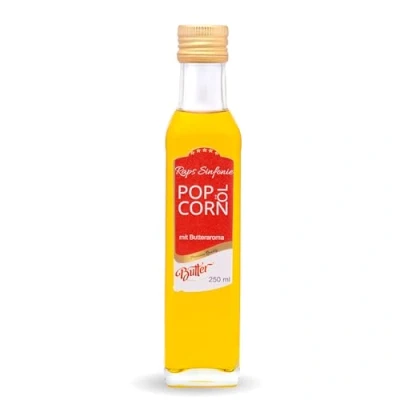 Image de Hopser Food Fun 250 ml popcornolie met fijne natuurlijke botersmaak en praktische schenktuit, zeer verwarmbare popcorn vetmaïsboter