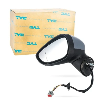 Afbeelding van Buitenspiegel Tyc 310 0130 Links Met grondlaag voor elek. spiegelverstelling, Bol vormig, Te verwarmen FORD: FIESTA 6, 6 Van